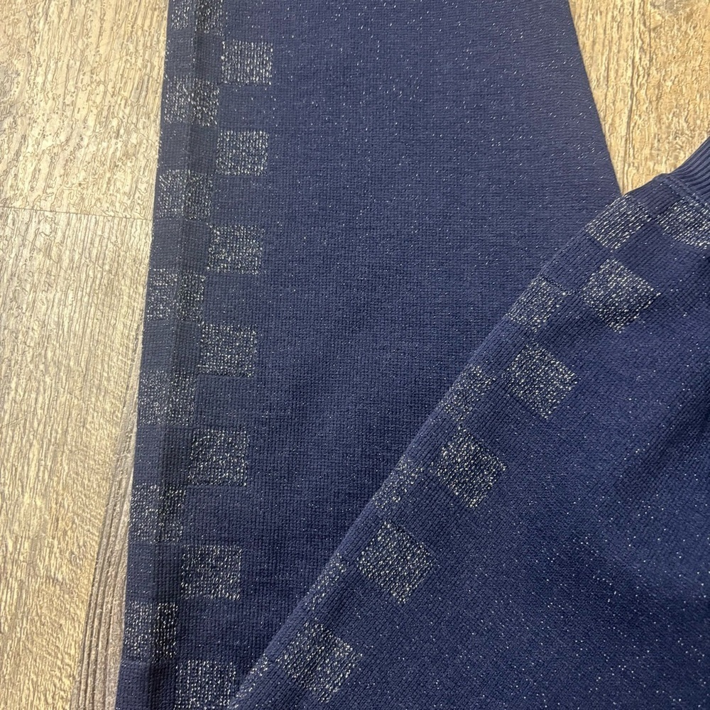 Victoria's Secret PINK Active Blue & Shiny Silver Leggings Size Small Like New - Picture 3 of 8